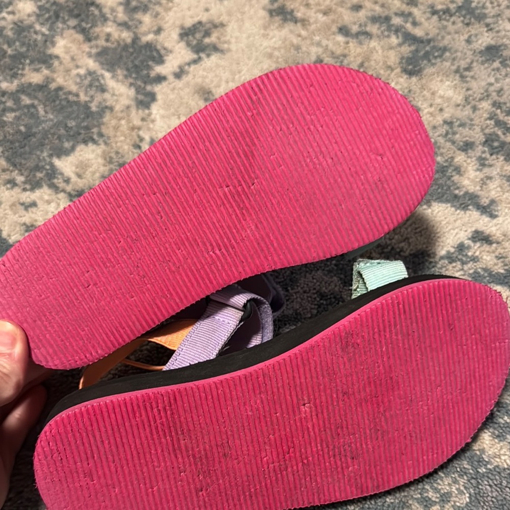 Sporty Orange and Purple Sandals with Adjustable Straps - Picture 3 of 4